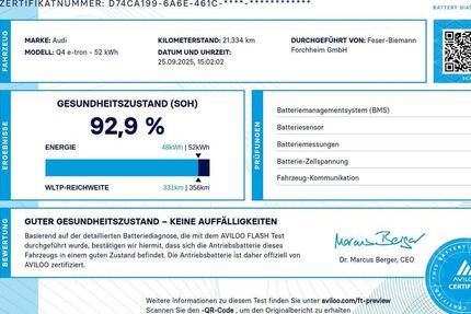 Audi Q4 e-tron 21.450 km 27.940 € Forchheim 91301