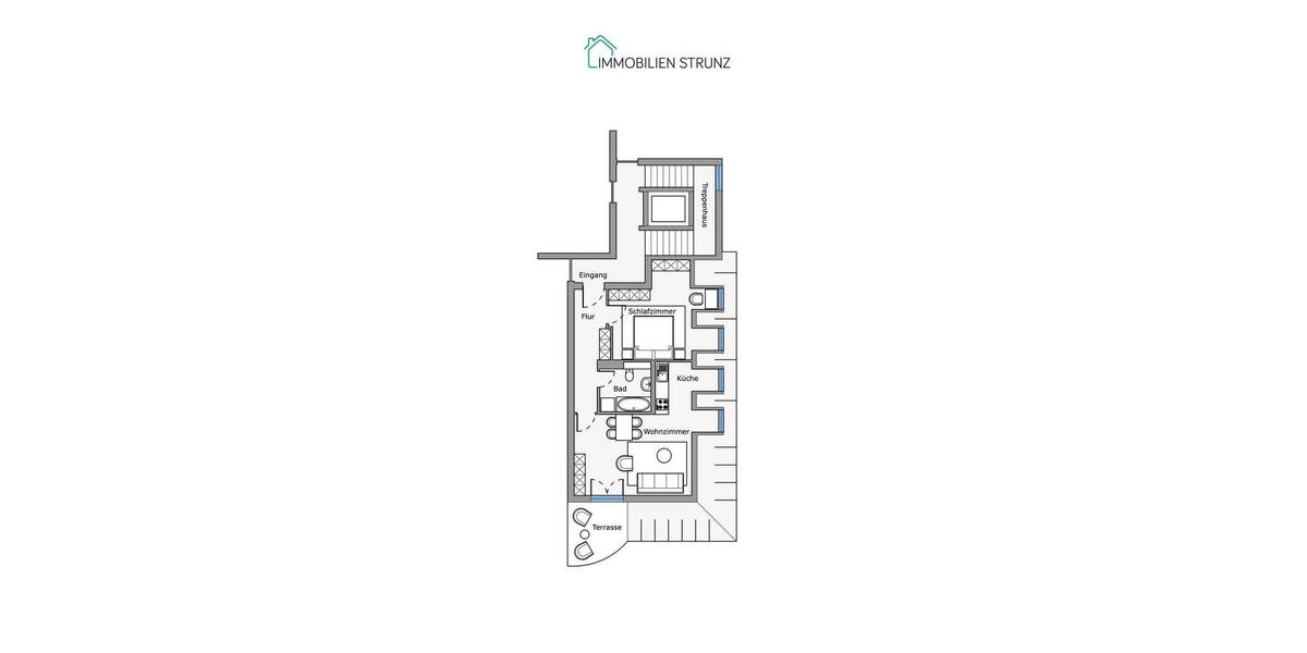 Etagenwohnung Fürth Hardhöhe - 2 Zimmer, 58 m&sup2;, 199.000&euro; | Angebot:26377040