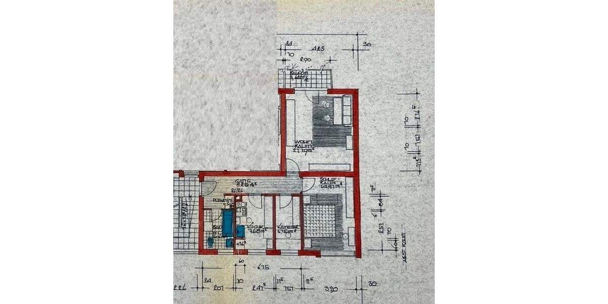 Etagenwohnung Nürnberg Sebald - 2 Zimmer, 63 m&sup2;, 690&euro; | Angebot:25536469