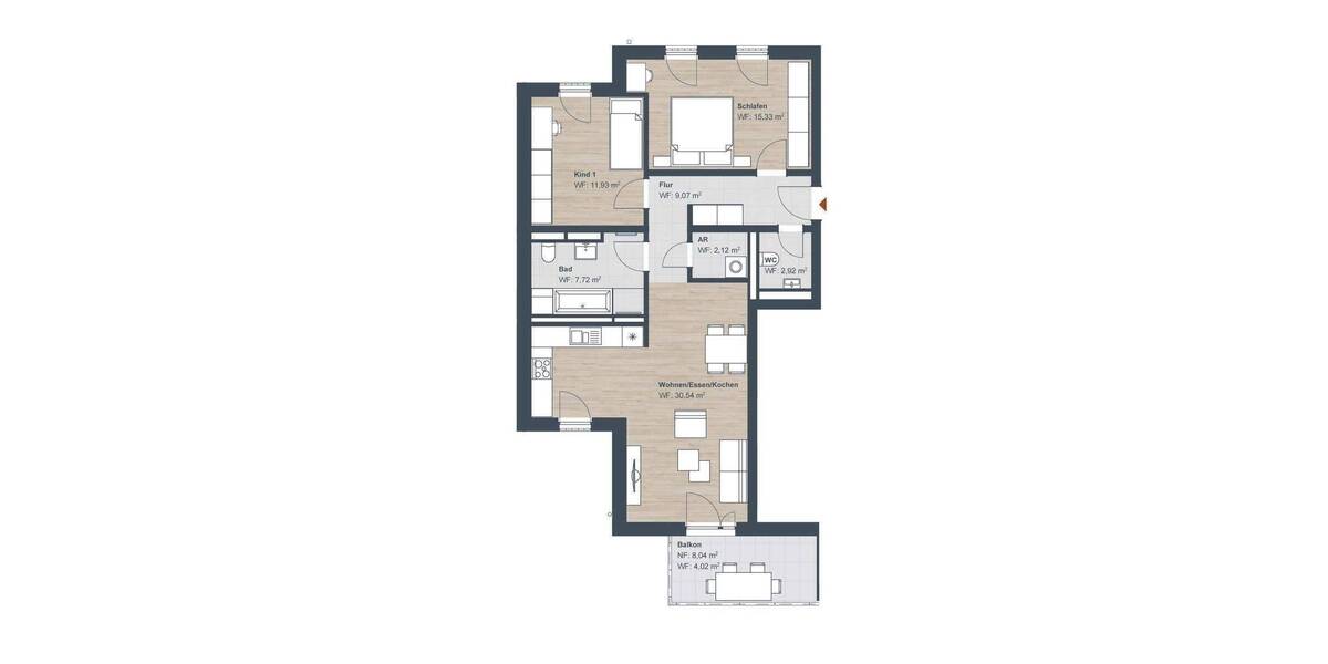 Etagenwohnung Röthenbach an der Pegnitz Röthenbach - 3 Zimmer, 83 m&sup2;, 492.964&euro; | Angebot:26887460