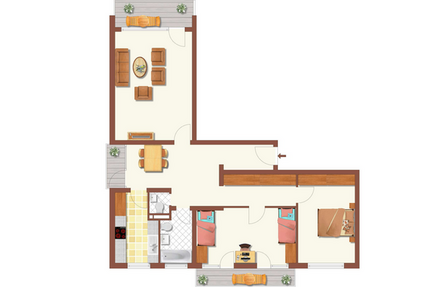 Wohnung Frauenaurach Frauenaurach - 3.5 Zimmer, 105 m&sup2;, 1.375&euro; | Angebot:25833582
