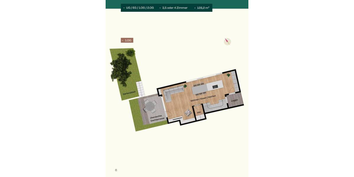 Terrassenwohnung Nürnberg St Johannis - 4 Zimmer, 128 m&sup2;, 924.665&euro; | Angebot:26118303