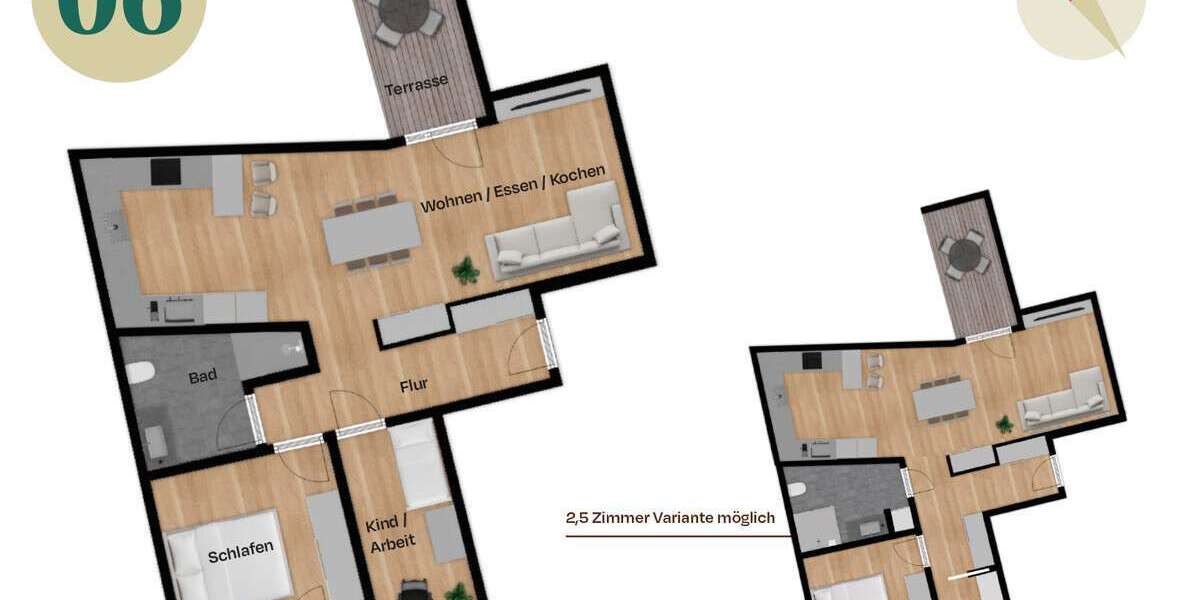 Etagenwohnung Nürnberg Kleinweidenmühle - 3 Zimmer, 76 m&sup2;, 517.711&euro; | Angebot:26345336