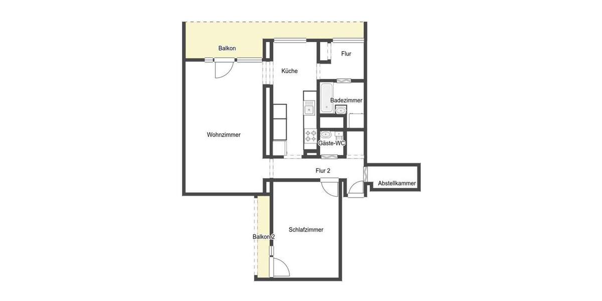 Etagenwohnung Nürnberg Zollhaus - 2 Zimmer, 73 m&sup2;, 259.000&euro; | Angebot:25741138