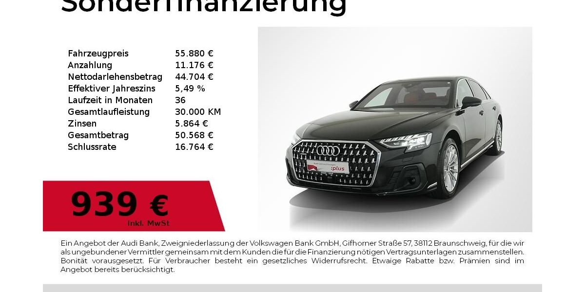 Audi A8 70.321 km 54.880 &euro; Nürnberg 90441