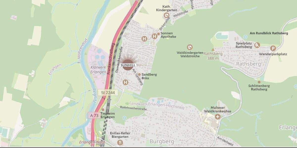 Etagenwohnung Erlangen Burgberg - 2 Zimmer, 55 m&sup2;, 375.000&euro; | Angebot:25210066