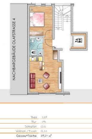 Etagenwohnung Nürnberg Schnepfenreuth - 2 Zimmer, 39 m&sup2;, 228.000&euro; | Angebot:26781481