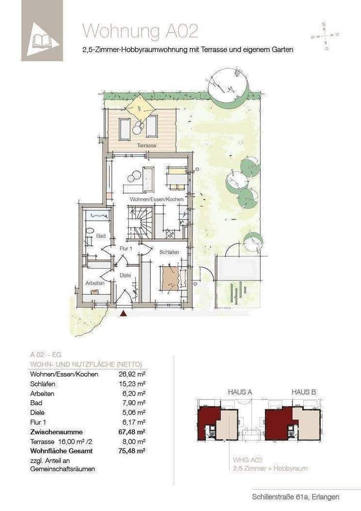 Wohnen plus Mehrwert in ruhiger Lage! Wohnen auf zwei Etagen mit Garten und gelebter Vielseitigkeit im UG! Bezug in Kürze!