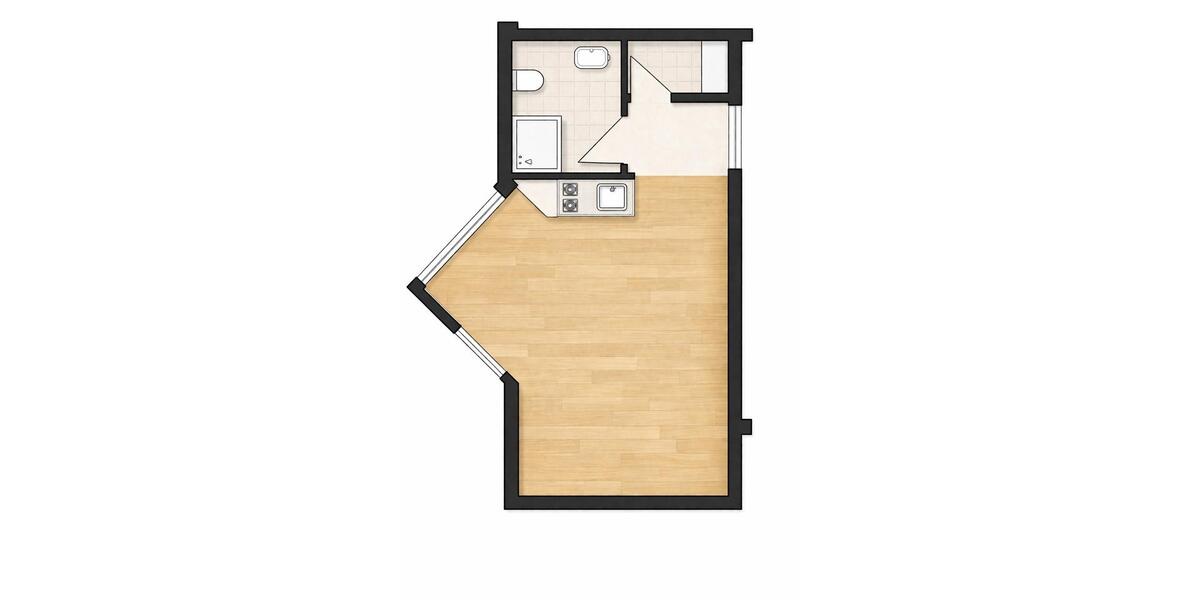 Etagenwohnung Nürnberg Gleißhammer - 1 Zimmer, 24 m&sup2;, 595&euro; | Angebot:26690748