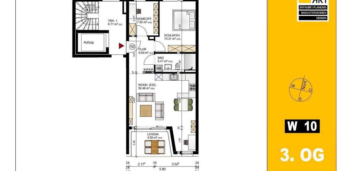 Etagenwohnung Fürth Südstadt - 2 Zimmer, 67 m&sup2;, 467.000&euro; | Angebot:25910780