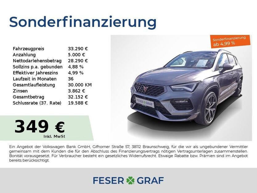 Cupra Ateca 43.650 km 33.290 € Lauf an der Pegnitz 91207