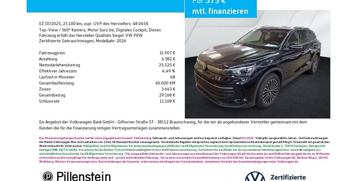 VW Tiguan 25.100 km 31.907 &euro; Fürth 90762