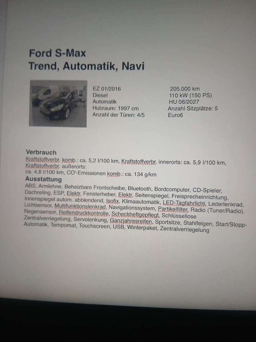 Ford S-Max 205.000 km 9.000 € Nürnberg 90409