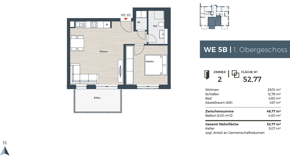 Etagenwohnung Erlangen Dechsendorf - 2 Zimmer, 52 m&sup2;, 870&euro; | Angebot:26453157