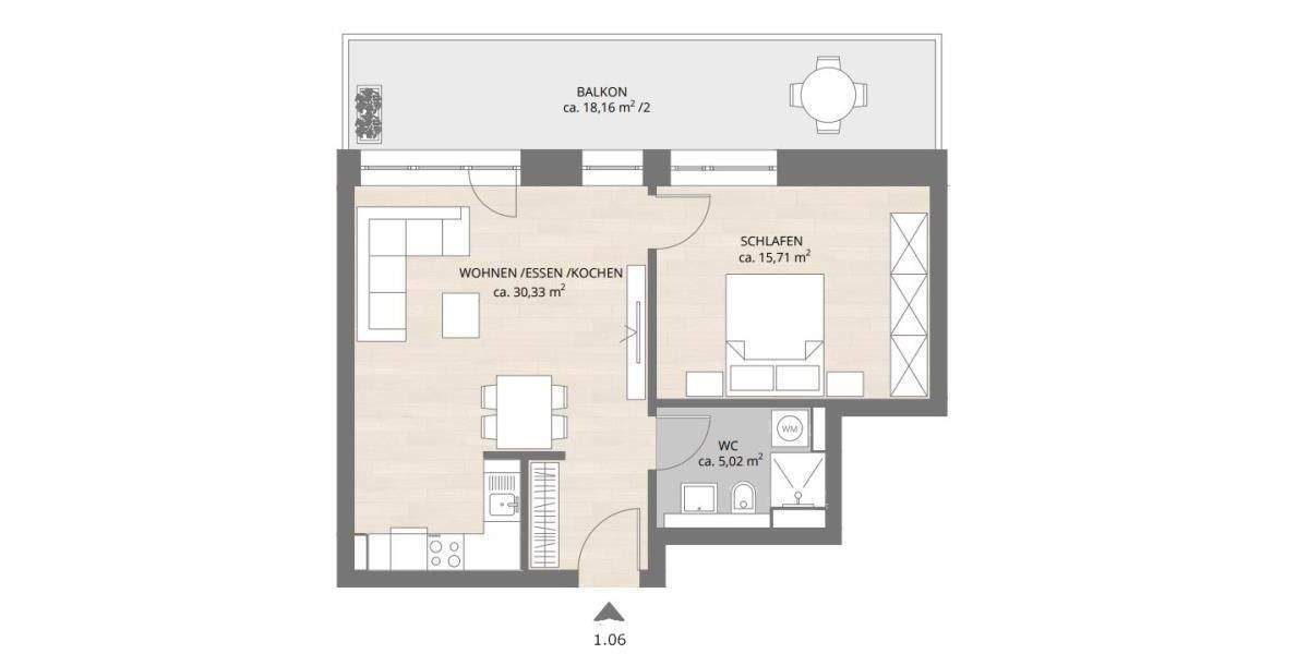 Etagenwohnung Fürth Innenstadt - 2 Zimmer, 59 m&sup2;, 1.068&euro; | Angebot:25775657