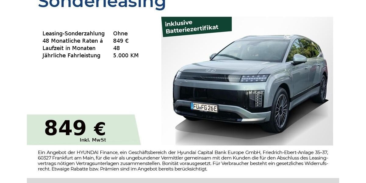 Hyundai IONIQ 9 7.500 km 69.990 € Fürth 90763