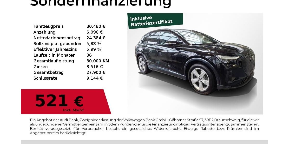 Audi Q4 e-tron 131.700 km 30.480 &euro; Nürnberg 90441