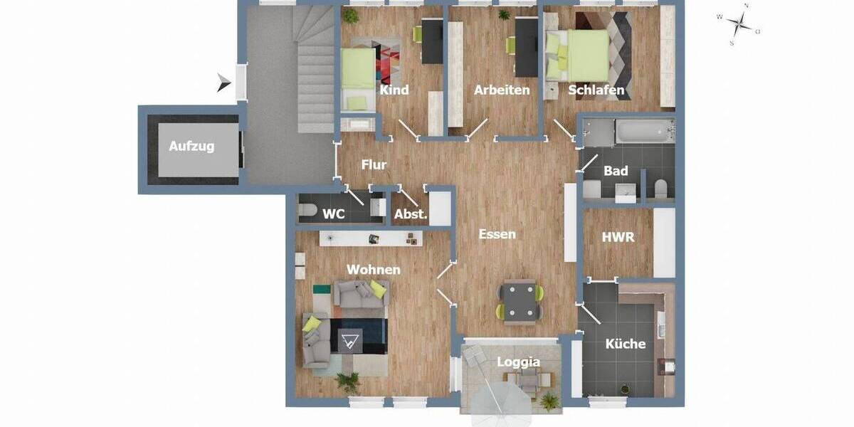 Etagenwohnung Nürnberg St Johannis - 5 Zimmer, 104 m&sup2;, 685.000&euro; | Angebot:26908325