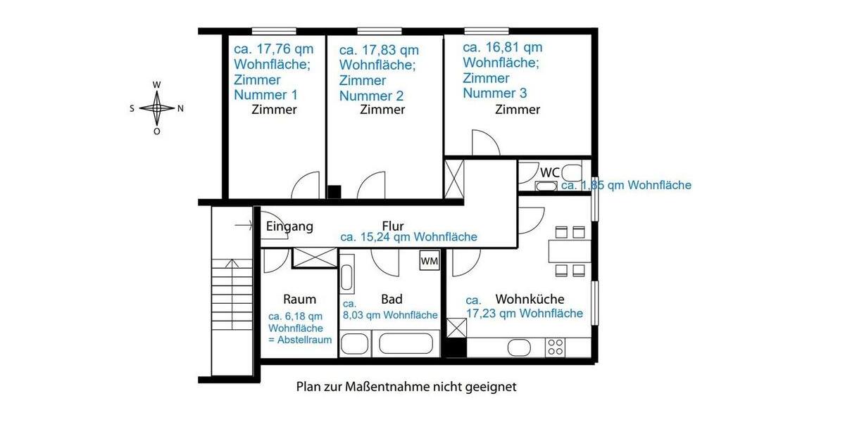 Etagenwohnung Nürnberg Hasenbuck - 3.5 Zimmer, 101 m&sup2;, 1.395&euro; | Angebot:26384424