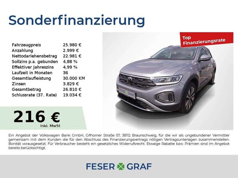VW T-Roc 16.143 km 25.980 € Fürth 90763