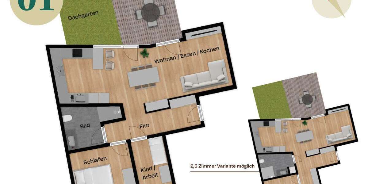 Etagenwohnung Nürnberg Kleinweidenmühle - 3 Zimmer, 79 m&sup2;, 539.999&euro; | Angebot:26345340