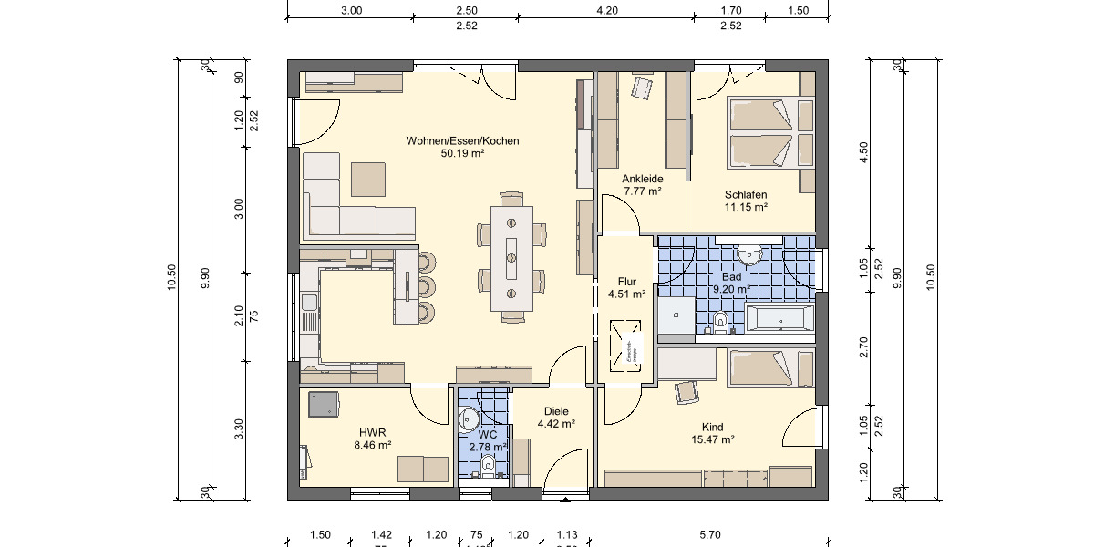 Bungalow Veitsbronn Siegelsdorf - 3 Zimmer, 114 m&sup2;, 601.230&euro; | Angebot:25908765