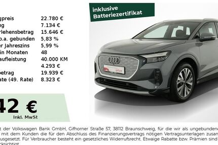 Audi Q4 e-tron 41.950 km 22.780 &euro; Nürnberg 90431