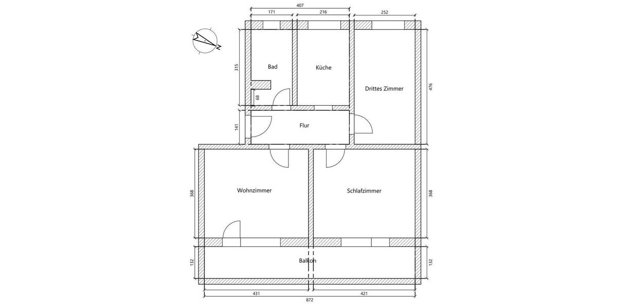 Etagenwohnung Nürnberg Kleinweidenmühle - 3 Zimmer, 68 m&sup2;, 388.500&euro; | Angebot:26244049