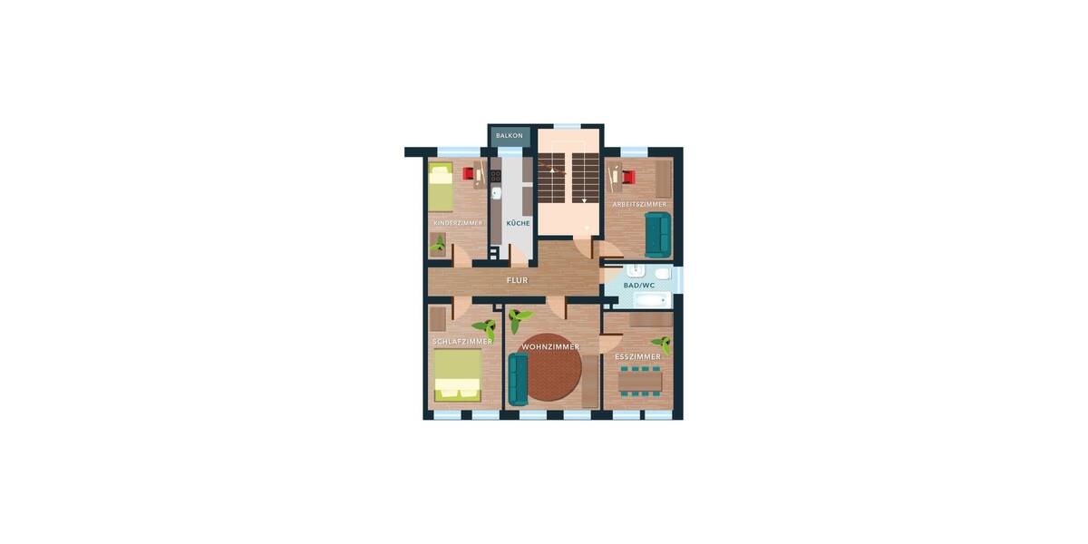 Etagenwohnung Nürnberg Gärten b Wöhrd - 5 Zimmer, 97 m&sup2;, 1.220&euro; | Angebot:26893155