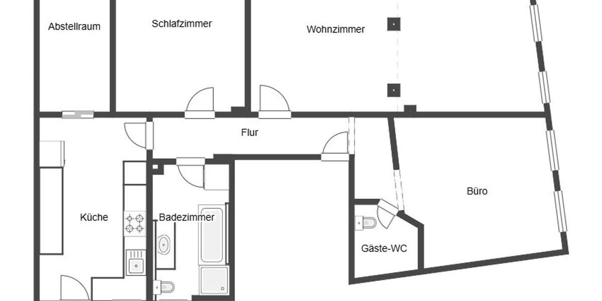 Etagenwohnung Fürth Innenstadt - 4 Zimmer, 120 m&sup2;, 349.900&euro; | Angebot:26143350