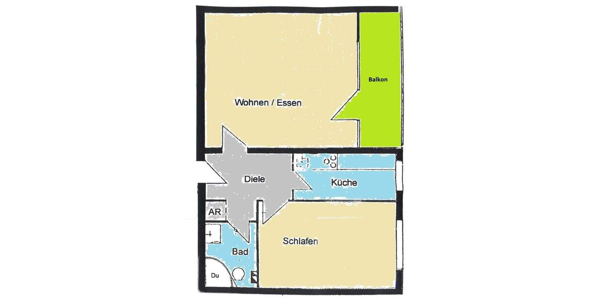 Etagenwohnung Erlangen Bruck - 2 Zimmer, 62 m&sup2;, 219.000&euro; | Angebot:25746663