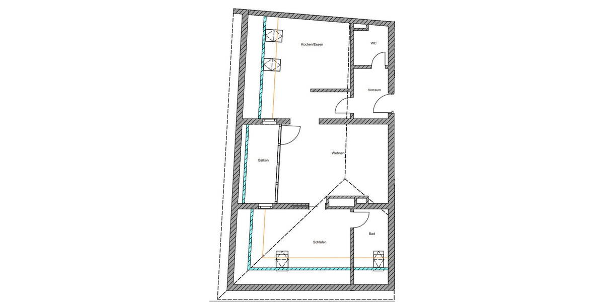 Etagenwohnung Erlangen Innenstadt - 2 Zimmer, 68 m&sup2;, 1.190&euro; | Angebot:26905796