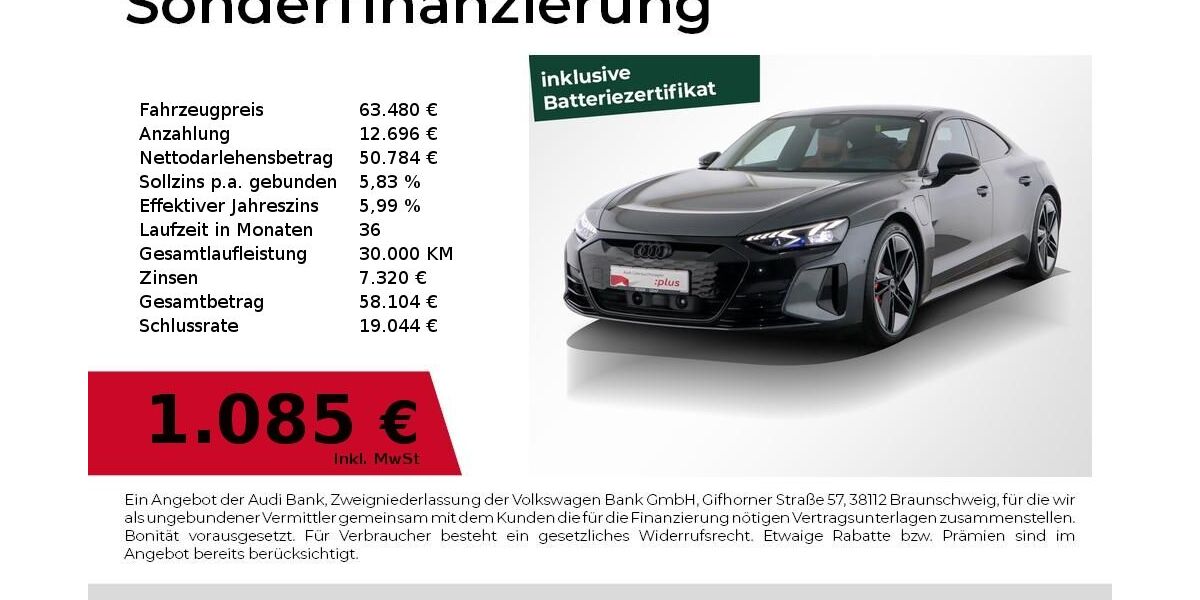 Audi RS e-tron GT 75.018 km 62.480 &euro; Nürnberg 90441