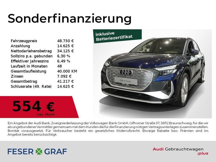 Audi Q4 e-tron 16.500 km 47.480 € Nürnberg 90411