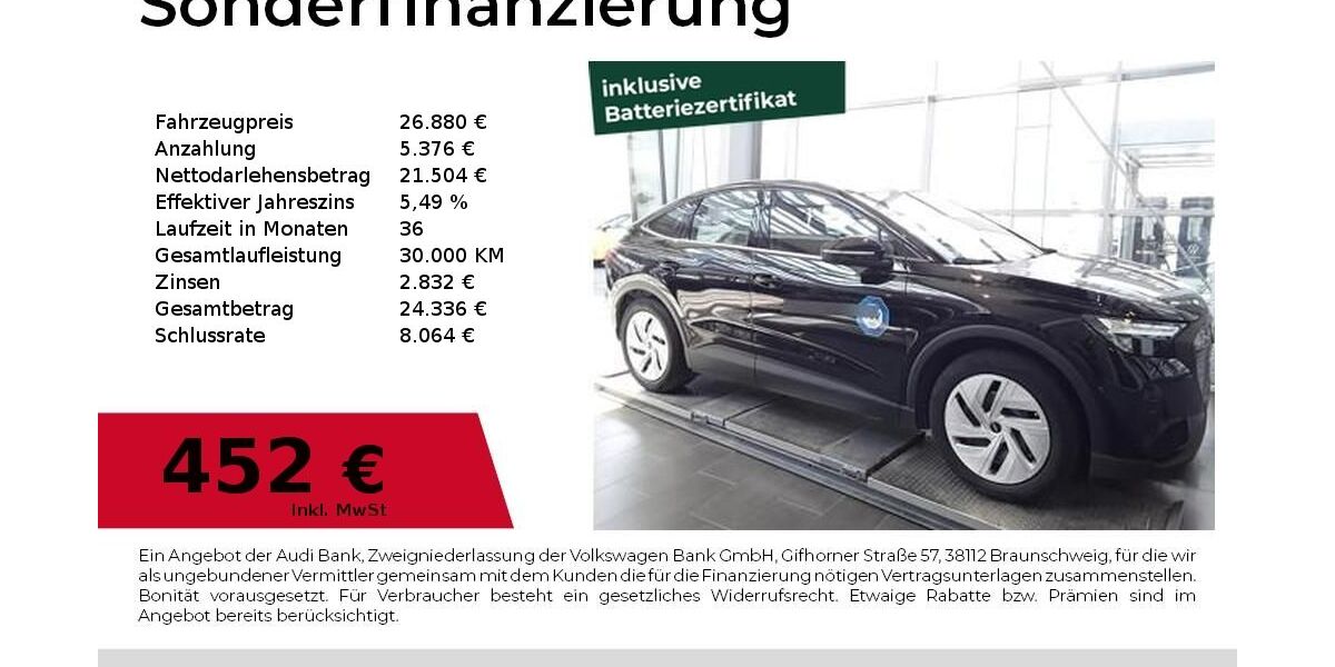 Audi Q4 e-tron 98.841 km 26.880 &euro; Nürnberg 90441