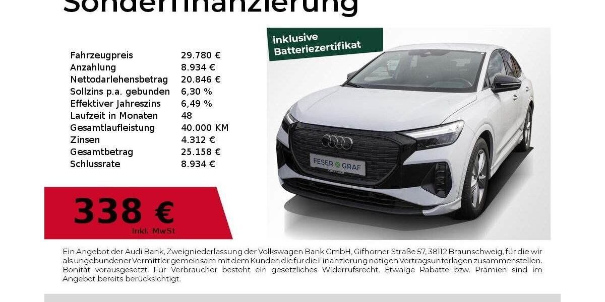 Audi Q4 e-tron 55.990 km 29.780 &euro; Nürnberg 90411