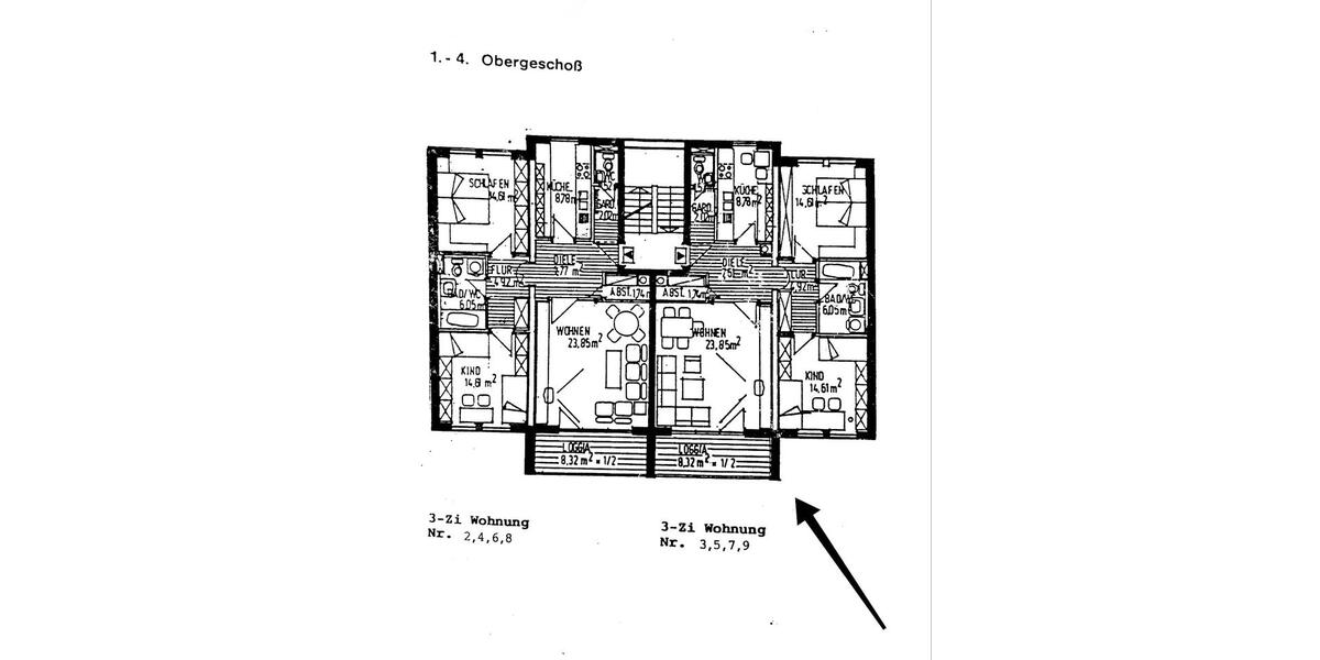 Moderne, anspruchsvolle, 3-Zimmer , 2.OG., fußläufig zur City 3 zimmer