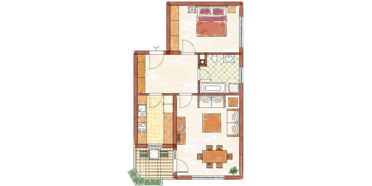 Etagenwohnung Nürnberg Veilhof - 2 Zimmer, 60 m&sup2;, 212.500&euro; | Angebot:24577242