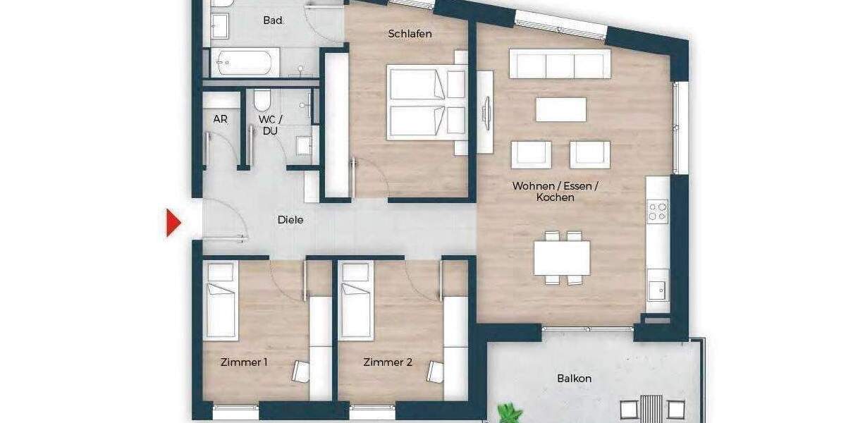 Etagenwohnung Nürnberg Großreuth h d Veste - 4 Zimmer, 98 m&sup2;, 895.950&euro; | Angebot:26244670