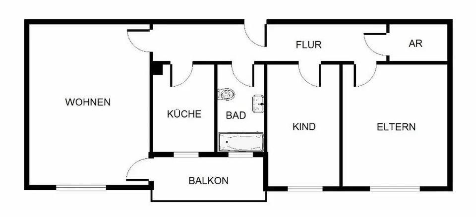 Etagenwohnung Nürnberg Langwasser - 3 Zimmer, 68 m&sup2;, 205.000&euro; | Angebot:26767581