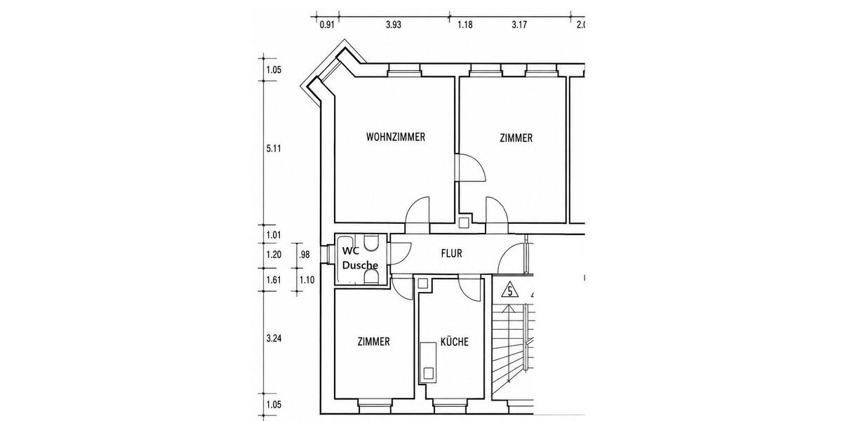 Etagenwohnung Nürnberg Eberhardshof - 3 Zimmer, 62 m&sup2;, 290.000&euro; | Angebot:27288546