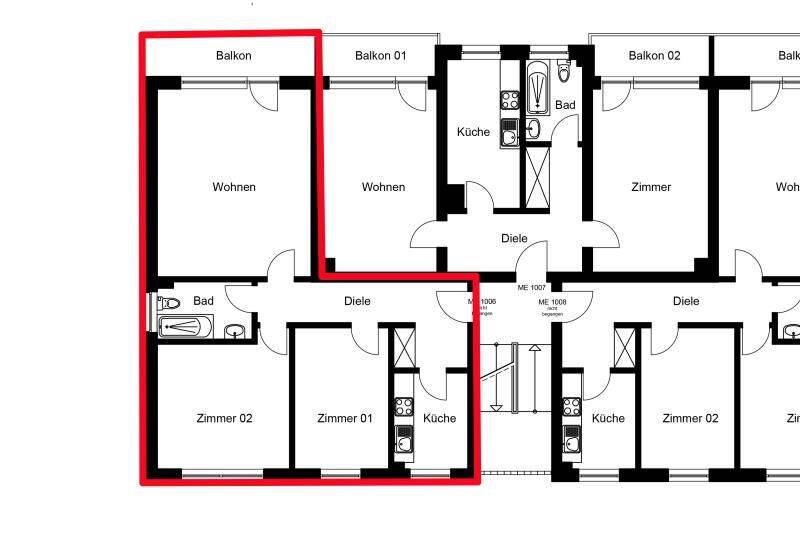 Etagenwohnung Fürth Sack - 3 Zimmer, 78 m&sup2;, 849&euro; | Angebot:26842102
