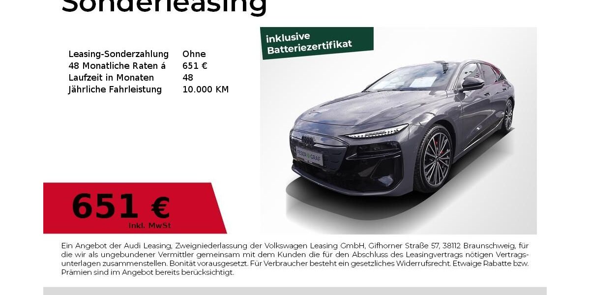 Audi A6 e-tron 9.676 km 69.990 &euro; Erlangen 91058