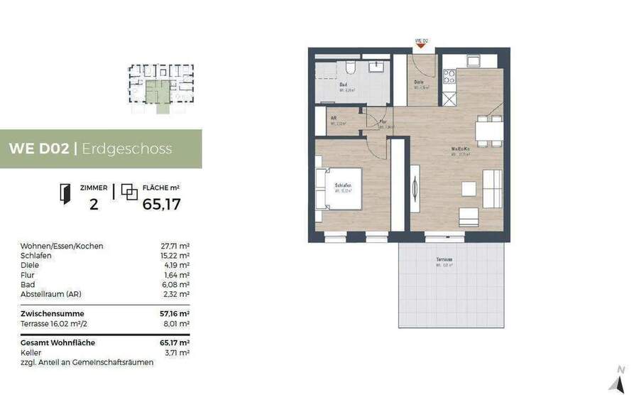 Verkaufsstart - Zum Verlieben oder zum Vermieten - Süd-Terrasse und eigener Garten, KfW 40 QNG 2 zimmer
