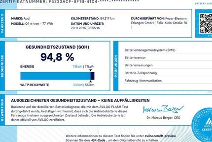 Audi Q4 e-tron 84.350 km 28.880 € Erlangen 91058