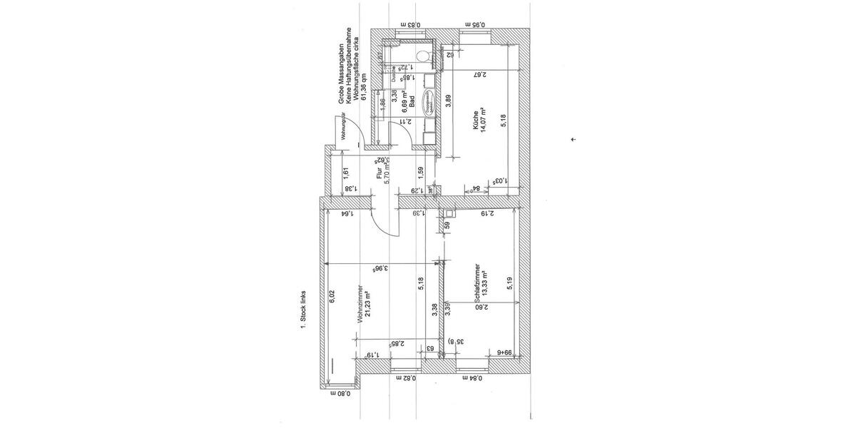 Etagenwohnung Nürnberg Rabus - 2 Zimmer, 61 m&sup2;, 670&euro; | Angebot:27571514