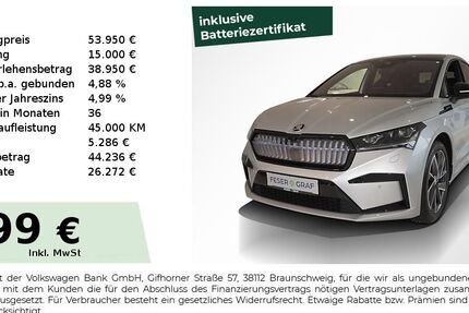Skoda Enyaq 9.750 km 53.950 &euro; Lauf an der Pegnitz 91207