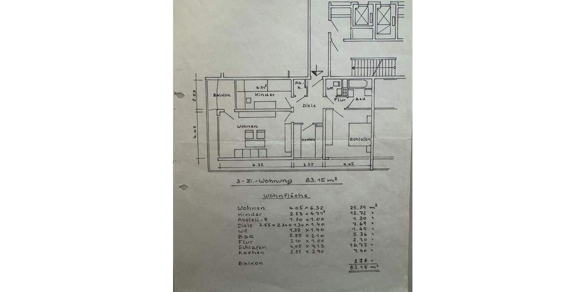 Etagenwohnung Erlangen Büchenbach - 3 Zimmer, 83 m&sup2;, 339.000&euro; | Angebot:24811176