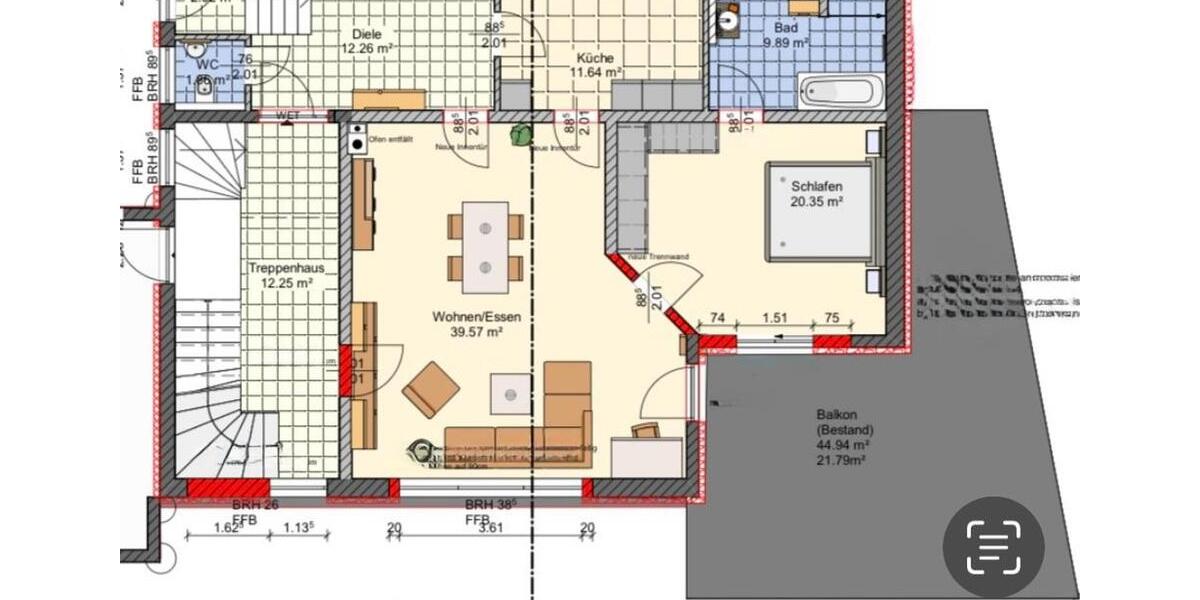 Erdgeschoßwohnung Windsbach - 2 Zimmer, 119 m&sup2;, 1.190&euro; | Angebot:25860118