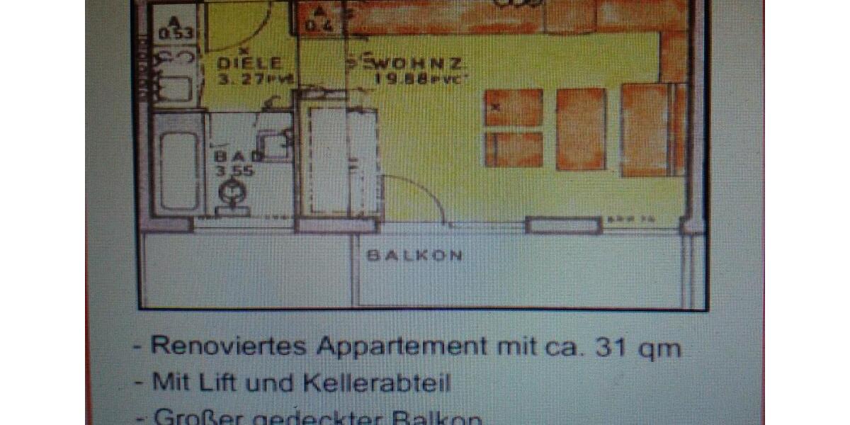 Etagenwohnung Nürnberg Rabus - 1 Zimmer, 31 m&sup2;, 119.000&euro; | Angebot:27153957